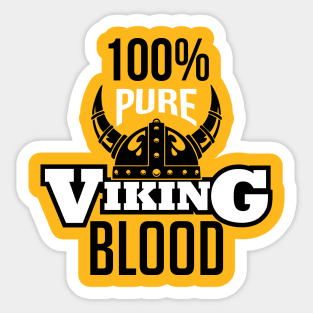 100% pure Viking blood (white) Sticker